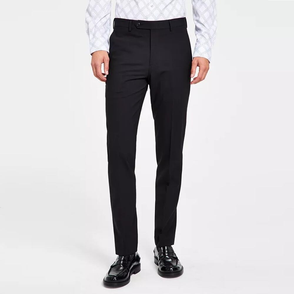 Bar III Men's Black Wool Blend Classic Slim-Fit Suit Dress Pants Size 29W 30L